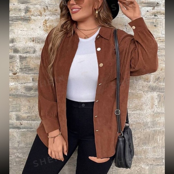 Rust brown corduroy button down - Picture 2 of 6